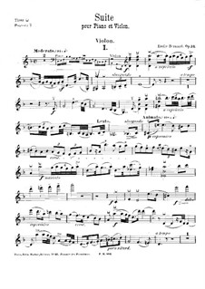 Suite for Violin and Piano, Op.34: Parte de solo by Émile Bernard