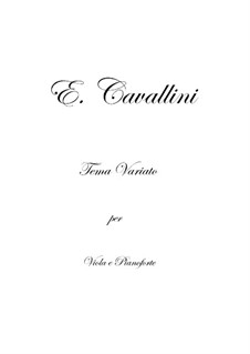 Theme and Variations for Viola and Piano: Theme and Variations for Viola and Piano by Eugenio Cavallini