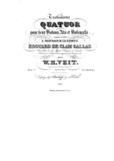 String Quartet No.3 in E Flat Major, Op.7: quarteto de cordas No 3 em E flat maior by Václav Veit