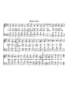 Aura Lee: Partitura Piano-vocal by George R. Poulton