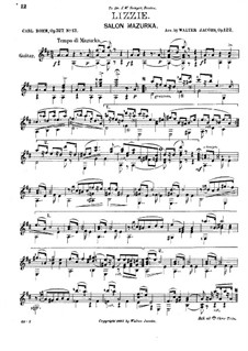 Salon-Kompositionen, Op.327: No.13 Lizzie, for guitar by Carl Böhm