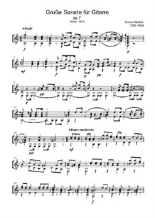 Grand Sonata in A Minor, Op.7: para guitarra (partitura de alta qualidade) by Simon J. Molitor