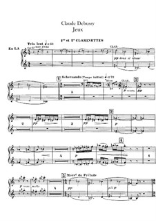 Jeux (Games), L.126: parte clarinetas by Claude Debussy