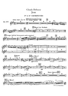 Jeux (Games), L.126: parte trompetas by Claude Debussy