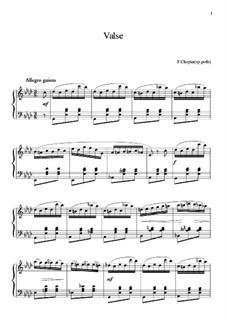 Waltz in A Flat Major, B.21 KK IVa/13: para piano (partituras de alta qualidade) by Frédéric Chopin