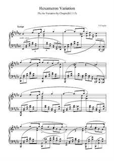 Variation No.6 in E Major from Hexameron, B.113 S.2/2: para piano (partituras de alta qualidade) by Frédéric Chopin