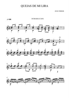 Quejas de mi lira, Op.2: Quejas de mi lira by José Ferrer