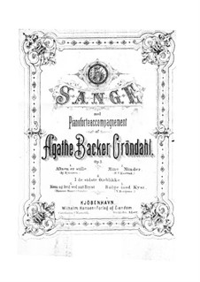 Five Songs, Op.3: cinco musicas by Agathe Backer Grøndahl