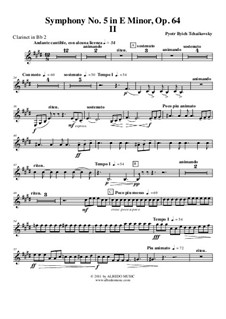 Movement II: Clarinete em Bb 2 (parte transposta) by Pyotr Tchaikovsky