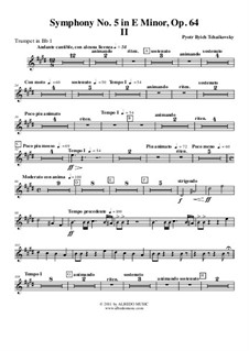 Movement II: Trompete em Bb 1 (parte transposta) by Pyotr Tchaikovsky