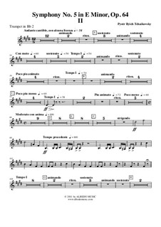 Movement II: Trompete em Bb 2 (parte transposta) by Pyotr Tchaikovsky