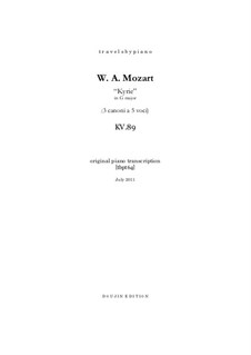 Kyrie in G Major, K.89: versão para piano, tbpt64 by Wolfgang Amadeus Mozart