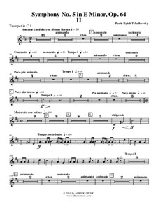 Movement II: Trumpete em C 1 (parte transposta) by Pyotr Tchaikovsky