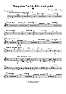 Movement II: Trompete em C2 (parte transposta) by Pyotr Tchaikovsky