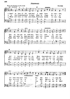 Farewell (Lebewohl): para coro misto by Friedrich Silcher