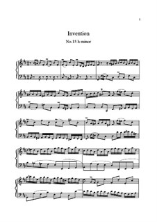 No.15 in B Minor, BWV 786: para teclado (partituras de alta qualidade) by Johann Sebastian Bach