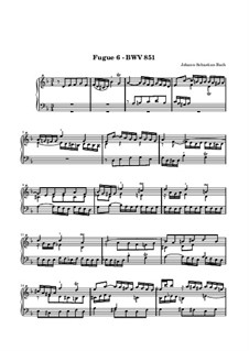 Prelude and Fugue No.6 in D Minor, BWV 851: fuga by Johann Sebastian Bach