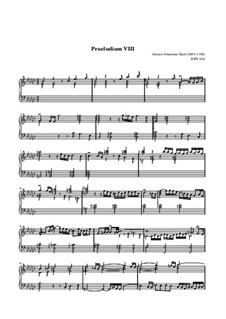 Prelude and Fugue No.8 in E Flat Minor, BWV 853: para teclado by Johann Sebastian Bach