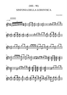 Sinfonia della lodovisca, MS 98: Sinfonia della lodovisca by Niccolò Paganini