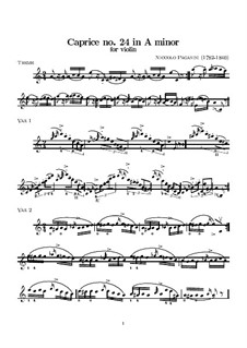 Twenty-Four Caprices, Op.1: Caprice No.24 by Niccolò Paganini