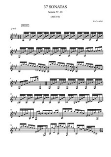 Thirty-Seven Sonatas for Guitar, MS 84: Sonata No.18 by Niccolò Paganini