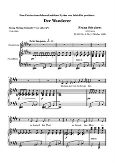 The Wanderer, D.493 Op.4 No.1: Texto alemão by Franz Schubert