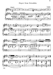 Akt II, Nr.8 Leise, leise, fromme Weise (Wie nahte mir der Schlummer): For mandolin and piano by Carl Maria von Weber