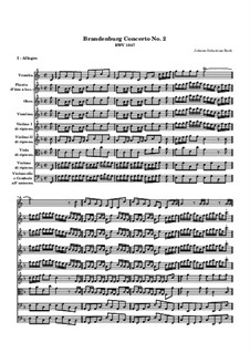 Brandenburg Concerto No.2 in F Major, BWV 1047: Partitura completa by Johann Sebastian Bach