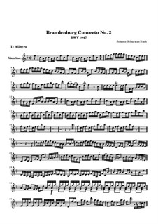 Brandenburg Concerto No.2 in F Major, BWV 1047: violino parte solo by Johann Sebastian Bach