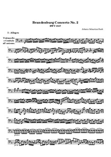 Brandenburg Concerto No.2 in F Major, BWV 1047: parte violoncelo by Johann Sebastian Bach