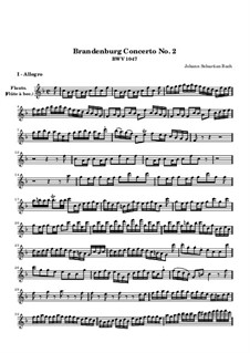 Brandenburg Concerto No.2 in F Major, BWV 1047: parte flauta by Johann Sebastian Bach