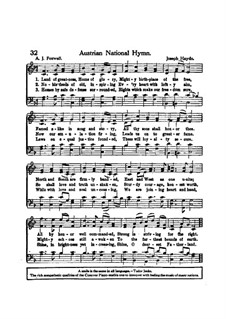 Austrian National Hymn, Hob.XXVIa/43: partituras de vocais by Joseph Haydn