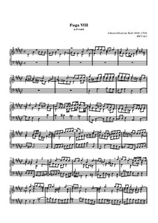 Prelude and Fugue No.8 in E Flat Minor, BWV 853: para teclado by Johann Sebastian Bach