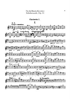 Parts: Clarinets in A parts by Nikolai Rimsky-Korsakov