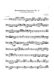 Movements I, II: Сello I part by Johann Sebastian Bach