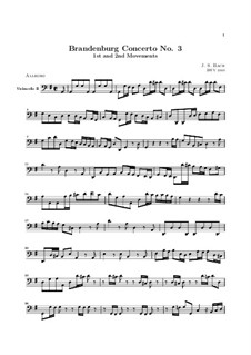 Movements I, II: violoncelo parte II by Johann Sebastian Bach