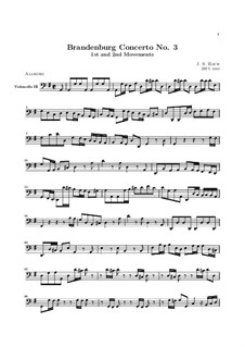 Movements I, II: violoncelo parte III by Johann Sebastian Bach