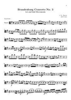 Movements I, II: viola parte II by Johann Sebastian Bach