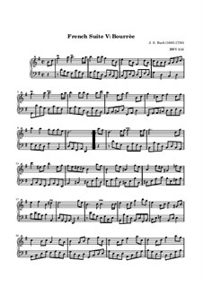 Suite No.5 in G Major, BWV 816: Bourrée by Johann Sebastian Bach
