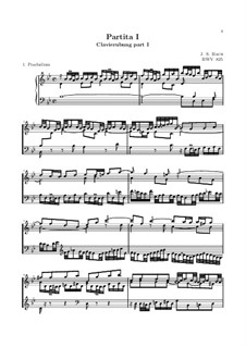 Partita for Keyboard No.1 in B Flat Major, BWV 825: Prelude by Johann Sebastian Bach