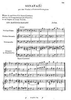 Sonata for Two Violins and Cello No.6: Sonata for Two Violins and Cello No.6 by Giovanni Battista Bassani