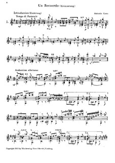 Un Recuerdo: Para Guitarra by Antonio Cano Curriella