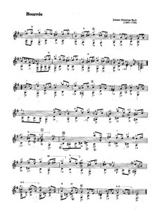 Suite for Lute (or Harpsichord) in E Minor, BWV 996: Bourrée. Version for guitar by Johann Sebastian Bach