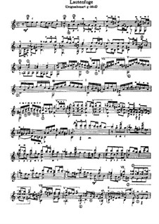 Fugue in A Minor, BWV 1000: arranjos para guitarra by Johann Sebastian Bach