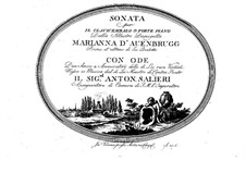 Sonata for Harpsichord (or Piano) with Voice: Sonata for Harpsichord (or Piano) with Voice by Marianna Auenbrugger