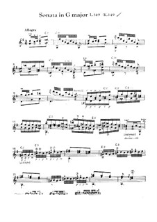 Sonata No.349 in G Major, K.146 L.349 P.106: Para Guitarra by Domenico Scarlatti