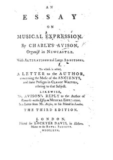 An Essay on Musical Expression: An Essay on Musical Expression by Charles Avison