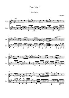 Three Duets for Guitar and Violin, Op.4: Duet No.1, Larghetto by Ferdinando Carulli