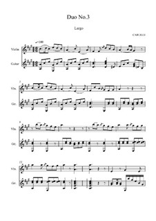 Three Duets for Guitar and Violin, Op.4: Duet No.3, Largo by Ferdinando Carulli