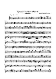 Symphony No.1 in B Flat Major: Oboe parte I by François Joseph Gossec